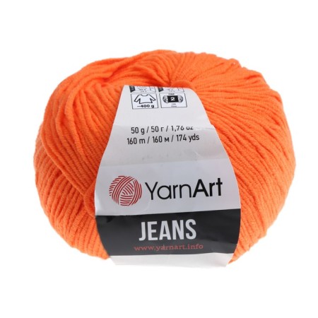 Jeans yarn 55% cotton, 45% acrylic 160m/50g (77 orange)-1