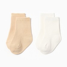 Set of socks of crumb I am Basic Line, 2 pairs, 0-6 months, milk/beige