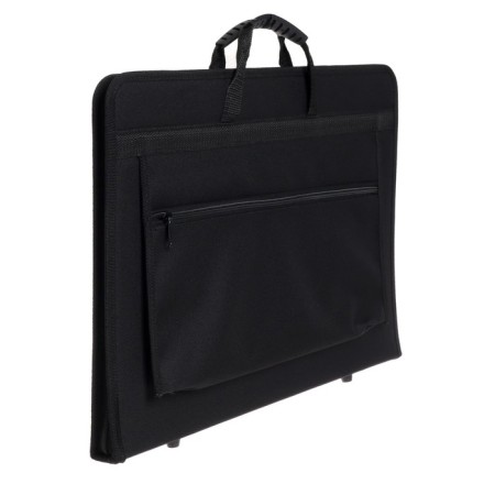 Folder for drawings and drawings for artists A3, 470 x 350 x 40 mm, handles, frame, textile, "inspiration" 1b31, pocket, black-1