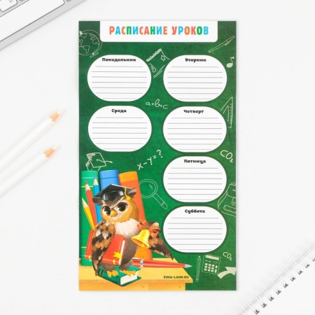 Gift set for graduate "Graduate of primary school" Notepad Coloring, Lesson schedule and wax crayons 4 pcs-1