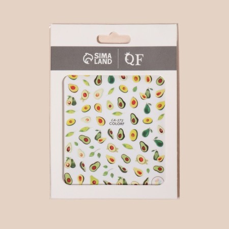 Avocado nail stickers, multi -colored-2
