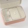 Casket to the leatherette for jewelry "Bow" white-pink 17x23.5x10 cm