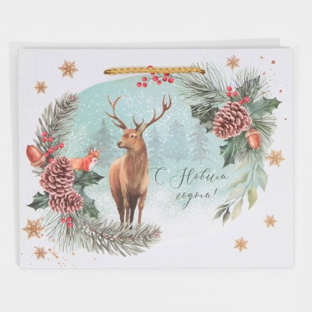 Laminated horizontal packet “On the forest edge”, MS 23 x 18 x 8 cm, New Year-5