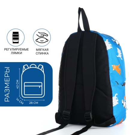 A backpack with a zipper, the color is blue-1