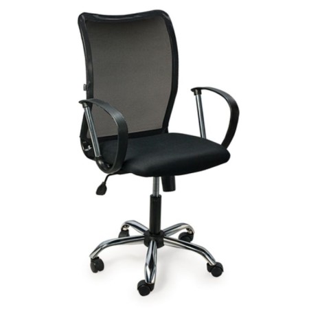 The chair of the operator Brabix Spring MG-308, with armrests, chrome, black fabric-2
