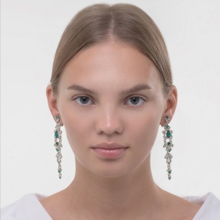 Clips "openwork" drops with curls, the color is white-idle in silver-2