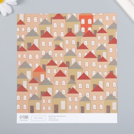 Scrapbooking "Houses" density 180 g 15.5x17 cm-1
