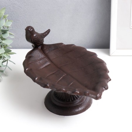 Souvenir cast iron stand "Bird on the sheet" 13x14x23 cm-1
