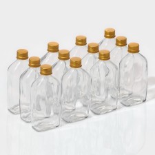 A set of glass jars for spices with a metal lid of the Aqua shares, 150 ml, 6 × 3 × 14 cm, 12 pcs