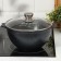 Kazan "Granite Star", 4 l, glass cover, cast handles, anti -stick coating, black color