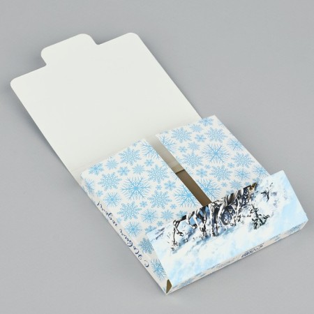 Box for chocolate “I hurry to congratulate”, with a window, 10.2 x 1.4 x 10.2 cm, New Year-3
