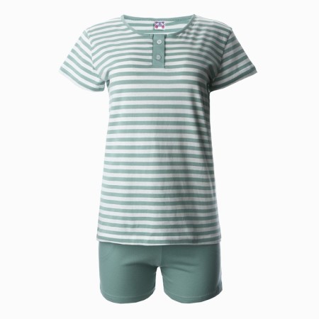 Female set (T -shirt/shorts), olive strip color, size 46-6