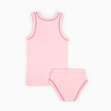 Kit (T-shirt, panties) for a girl, light pink color, height 122-128 cm-2