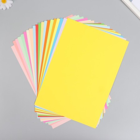 Tinted color paper "Abstraction" A4 (set of 20 sheets) 20 colors, density 80 g/m2