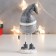 Suvenir Polystone "Santa Claus with a gift" mix gray, thin legs 14x6.5x5 cm