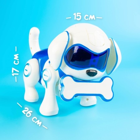 Robot dog “Chappi” IQ Bot, interactive: touch, light, sound, musical, dancing, on the battery, in Russian, blue-7