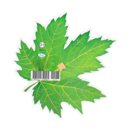 Decoration on the adhesive tape "Maple leaf" Green, 18x18 cm-1