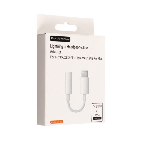 Lightning adapter on Jack 3.5, music + headset, bt, white-3