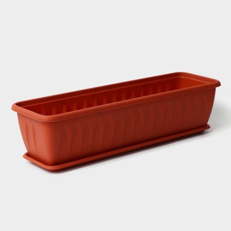 Balcony box "Alice", 60 cm, with a pallet, the color of the terracotta