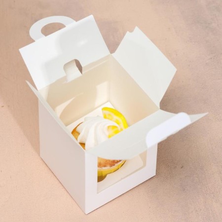 Packaging for one cupcake, white, 9.2 x 9.2 x 11.1 cm-1
