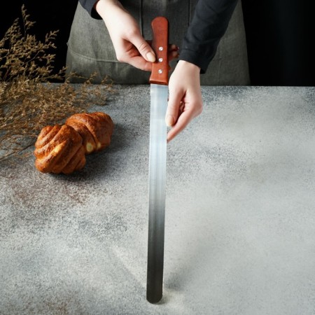 Biscuit knife small teeth konfinetta, blade length 35 cm, wooden handle-5