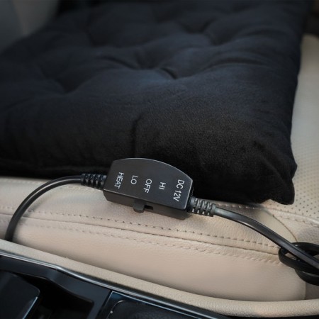 Pillow with heating in the seat 12V, 19/26 W (41x41 cm), quilted, black ADHC019-6