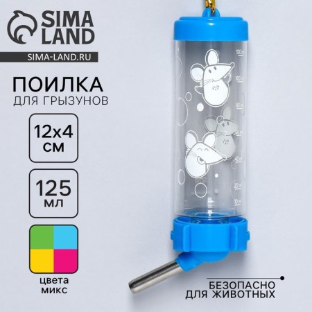 Drill for rodents “Mice in cheese” 125 ml, 12.5x4.5 cm, mix of flowers