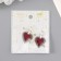Decor for creativity Metal "Red Heart Arrow" silver enamel set 2 pcs 3.9x3.4 s