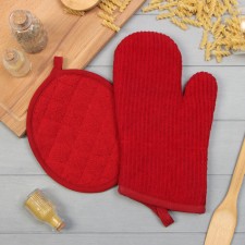 Complexes kit kitchen Ethel, red color: mittens 33x17 cm, take 24x19 cm