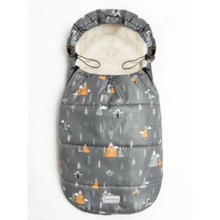 Winter fur “mountain” envelope, size 105 cm, gray color-1