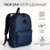 Youth backpack with lightning, external pocket, blue color