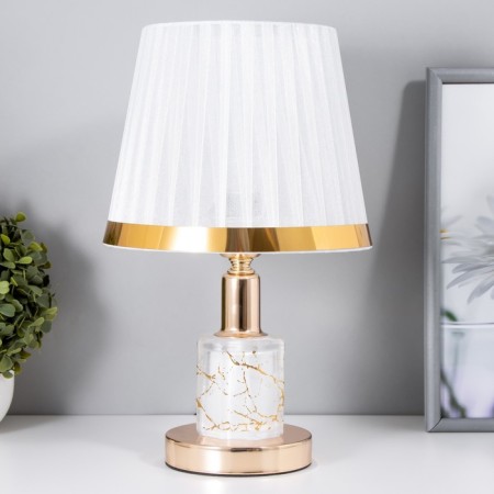 Justin's table lamp 1x60W E27 white-golden 21.5x21.5x34 cm Risalux