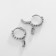 Earrings with rhinestones Xuping Circle with bead, white color in silver