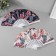 Fan plastic, textile "feathers and flowers" mix 23 cm