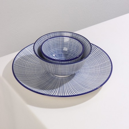 Poramic plate "Fleet", d = 21.7 cm, blue color-7