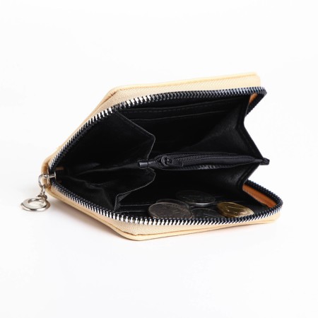 Lightning wallet, card for cards, for coins, beige color-4