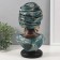 Souvenir Polystone Bust "African in Blue Turban with patterns" 15x12x26.5 cm