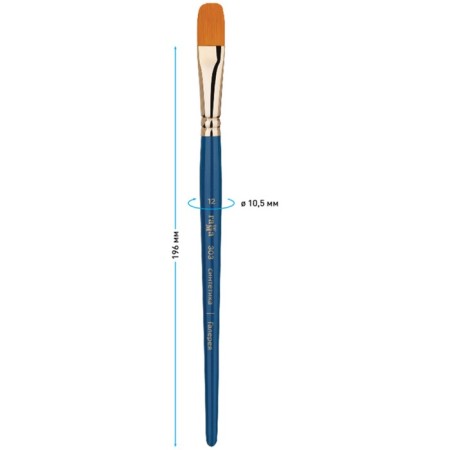 Brush Art Synthetics Gamma "Gallery", flatovalnaya No. 12, short handle 303012-2