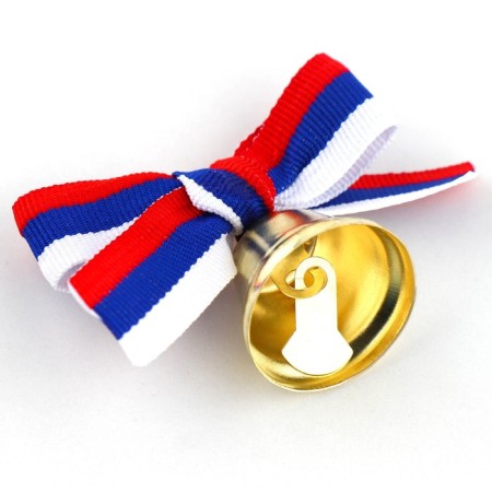 A bell on a pin with a bow for graduation, tricolor, d = 2.6 cm-2
