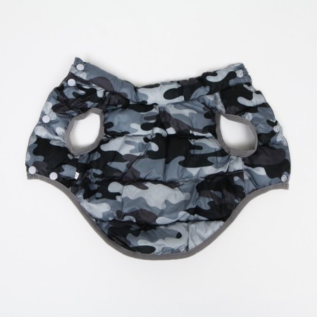 Dog jacket two -sided with print, size 8 (ds 23 cm, og 30, osh 22 cm), gray-7