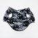 Dog jacket two -sided with print, size 8 (ds 23 cm, og 30, osh 22 cm), gray