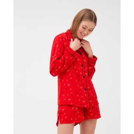 Women's pajamas (shirt, shorts) minku: Light Touch color red, rr 42-4