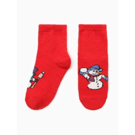 Women's Tensor socks "Friendly Snowmen" NZHMP2201-02-01, Red color, rr 36-40