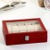 The casket to the leatherette to the clock 10 departments "burgundy python with veins" 7.5x25x20 cm