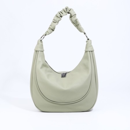 Load bag with zipper, outer pocket, long belt, green color