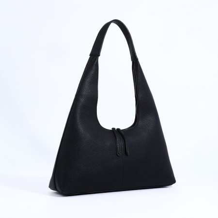 Soper bag with zipper, black color-2