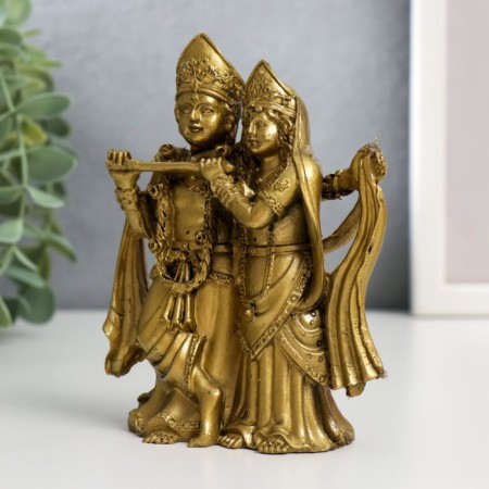 NECSK Polystone "Radha and Krishna" under bronze 12.5x4x9.5 cm-3