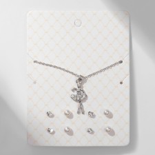 Set of 5 items: 4 pairs bubbles, pendant 
