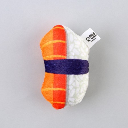 A toy for cats with mint "sushi" from textiles, 9x6 cm-3