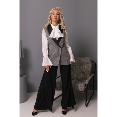 Women's vest, size 42, gray color, black